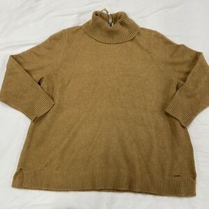Anne Klein Womens Camel Brown Turtleneck Sweater XL NWT Relaxed Fit